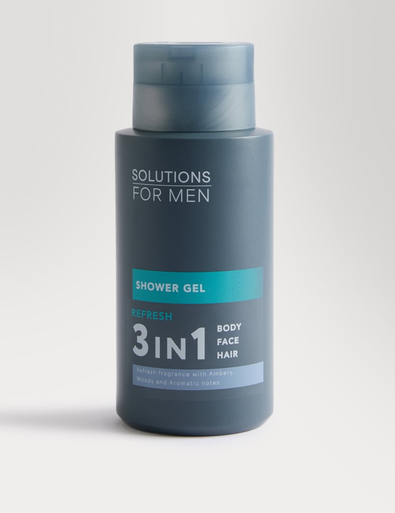 Sprchový gel pro muže Refresh 3v1 z řady Solutions for Men, 300 ml