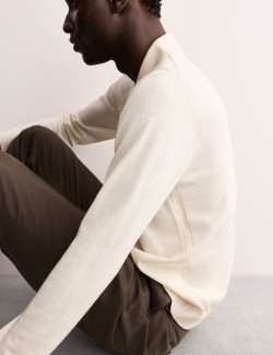 Extra jemná polokošile s hedvábím merino