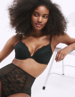 Dekoltová podprsenka s kosticemi a krajkou, vel. A–E