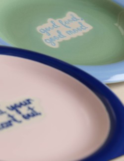 Servírovací talíře s bublinkovým nápisem, 2 ks