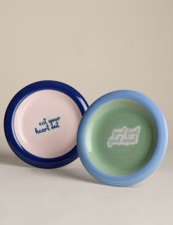 Servírovací talíře s bublinkovým nápisem, 2 ks