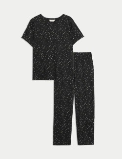 Cotton Rich Printed Cropped Pyjama Set