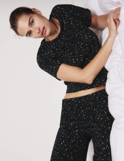 Cotton Rich Printed Cropped Pyjama Set