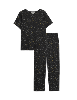 Cotton Rich Printed Cropped Pyjama Set