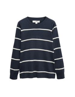 Extra měkký pruhovaný svetr ke krku