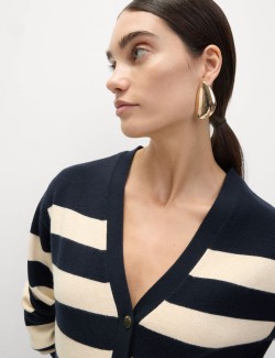 Soft Touch Striped V-Neck Cardigan