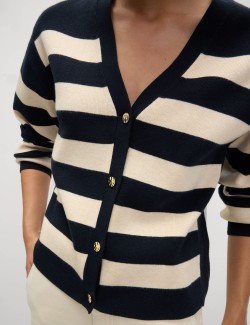 Soft Touch Striped V-Neck Cardigan