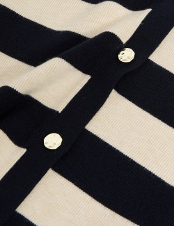 Soft Touch Striped V-Neck Cardigan
