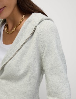 Knitted Zip Up Cropped Hoodie