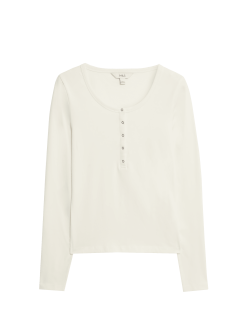 Barvený top s rozhalenkou s vysokým podílem bavlny