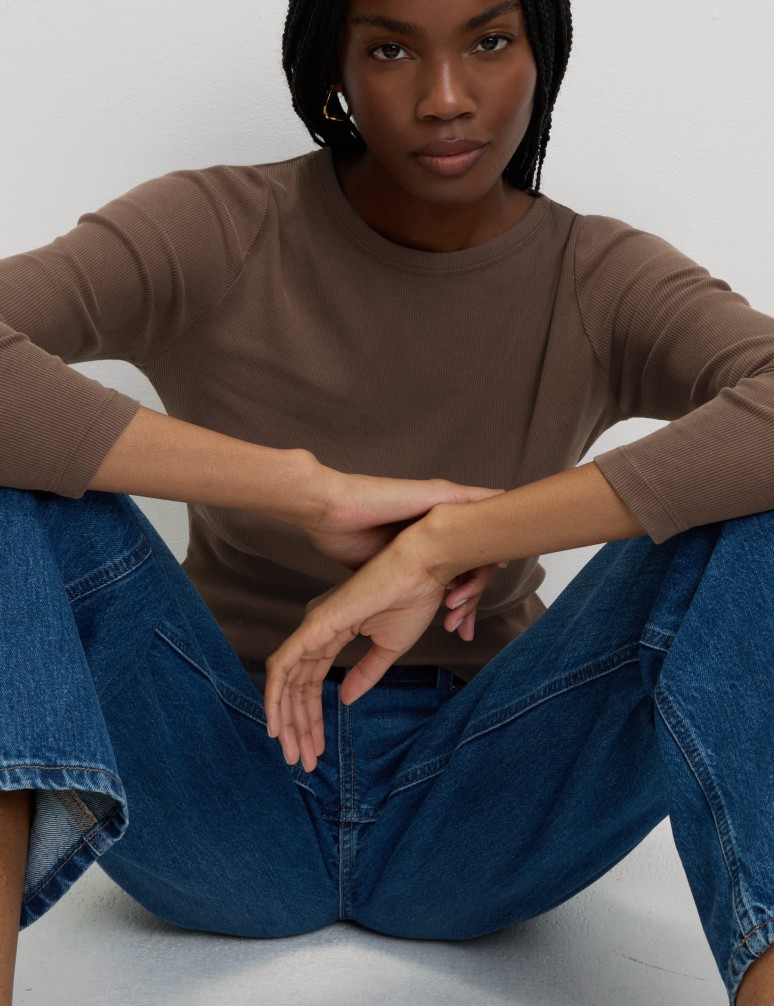 Cotton Rich Ribbed Garment Dye Top