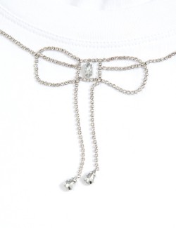 Zdobené tričko z čisté bavlny s motivem mašliček