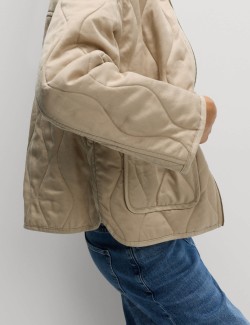 Quilted Funnel Neck Jacket