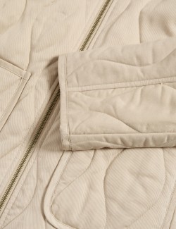 Quilted Funnel Neck Jacket