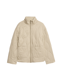 Quilted Funnel Neck Jacket