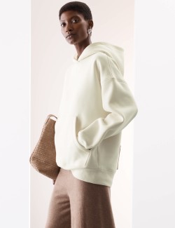 Volná mikina s kapucí ze směsi bavlny