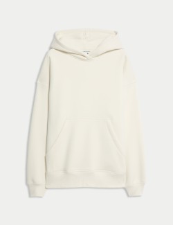 Brushed Cotton Blend Relaxed Hoodie