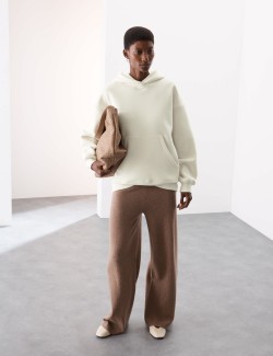 Brushed Cotton Blend Relaxed Hoodie