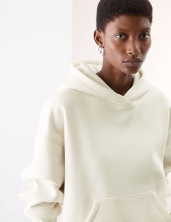 Brushed Cotton Blend Relaxed Hoodie
