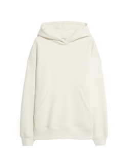 Brushed Cotton Blend Relaxed Hoodie
