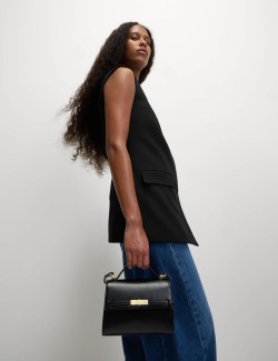 V-Neck Button Through Longline Waistcoat