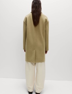 Jednořadý keprový kabát s límečkem