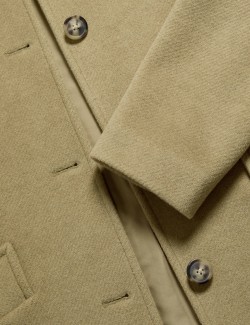 Jednořadý keprový kabát s límečkem