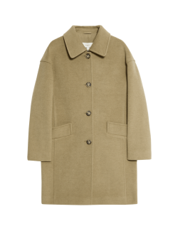 Jednořadý keprový kabát s límečkem