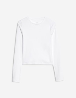 Jednobarevný žebrovaný top s vysokým podílem bavlny (6–16 let)