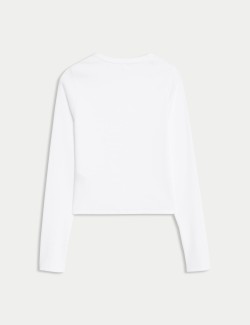 Jednobarevný žebrovaný top s vysokým podílem bavlny (6–16 let)