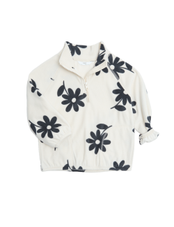 Flísový květovaný svetr s potiskem (2–8 let)