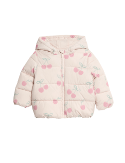 Cherry Padded Hooded Lightweight Coat (0-3 Yrs)