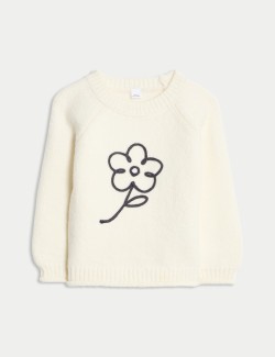 Cotton Rich Flower Embroidered Jumper (0 Mths-6 Yrs)