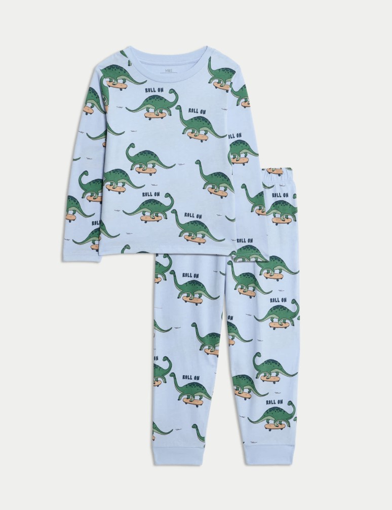 Pure Cotton Dinosaur Pyjamas (1-8 Yrs)