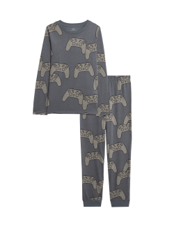 Pyžamo z čisté bavlny s herním potiskem (3–16 let)