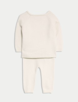 2pc Knitted Bear Wrap Outfit (0-12 Mths)