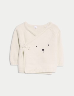 2pc Knitted Bear Wrap Outfit (0-12 Mths)