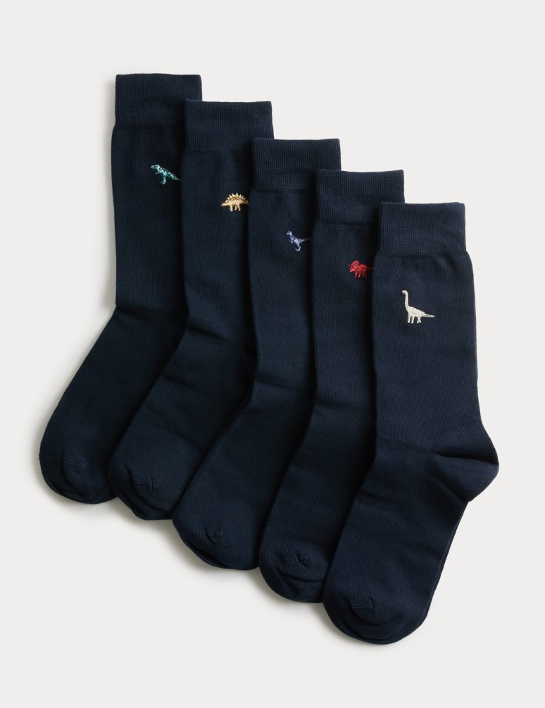 5pk Cool & Fresh™ Dino Cotton Rich Socks
