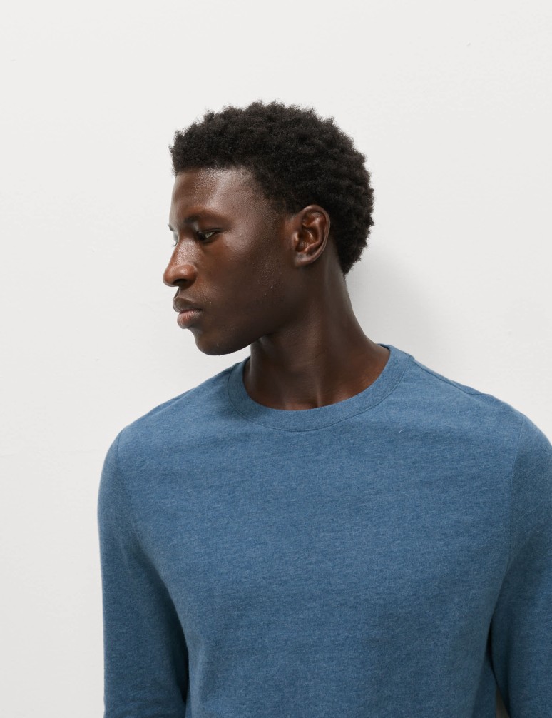 Čistě bavlněné tričko s dlouhým rukávem, měkké na dotek