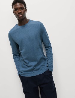 Čistě bavlněné tričko s dlouhým rukávem, měkké na dotek