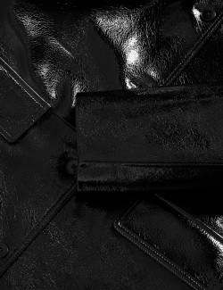 Leather Patent Crackle Longline Car Coat
