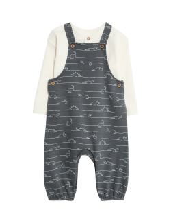 2 ks kalhot s dinosaury z žerzeje s vysokým obsahem bavlny (0-3 roky)