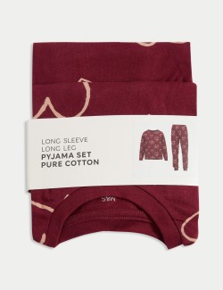 Pure Cotton Heart Print Pyjamas (1-16 Yrs)