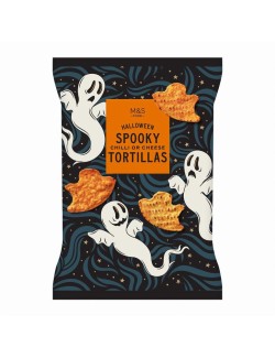 Kukuřičné tortillové lupínky se sušenými chilli papričkami jalapeño, sušenou červenou paprikou a sušenými chilli papričkami, s p