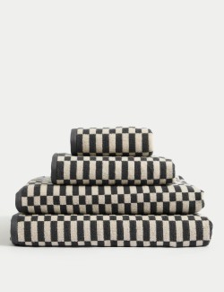 Pure Cotton Geometric Check Towel