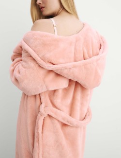 Fleece Hooded Dressing Gown