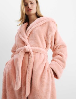 Fleece Hooded Dressing Gown