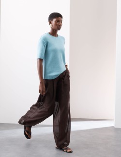 Volný pletený top s vlnou a alpakou