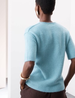 Volný pletený top s vlnou a alpakou