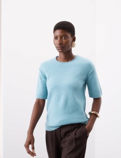 Volný pletený top s vlnou a alpakou